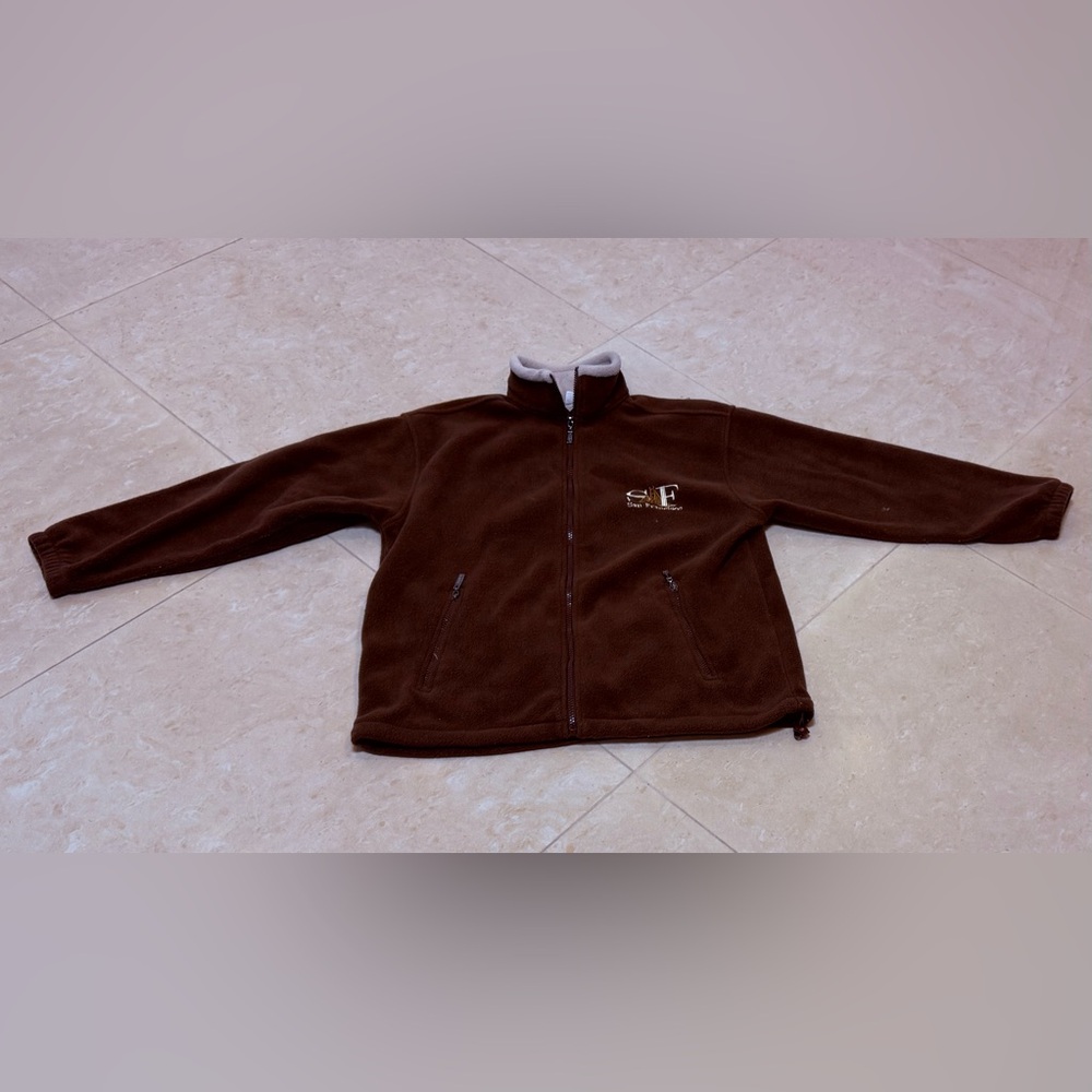 GOGO Sports Inc San Francisco , CA Brown Fleece Zip-Up Jacket Women Small - Picture 5 of 9